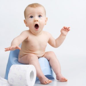 toddler on potty