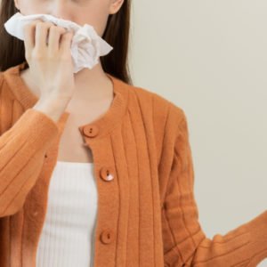 lady sneezing